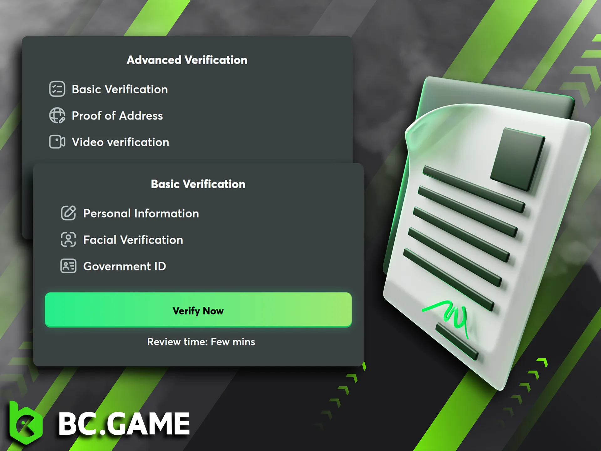 Account verification on BC Game enhances security and prevents fraud.