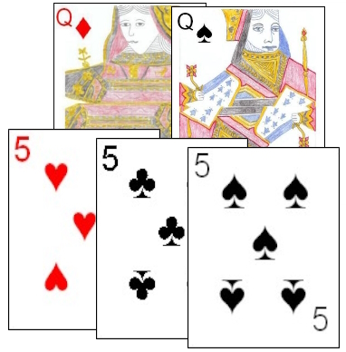 Five card Full House combination in Guan Dan